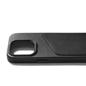 Mujjo Full Leather Wallet Case for iPhone 15 Pro, Black 